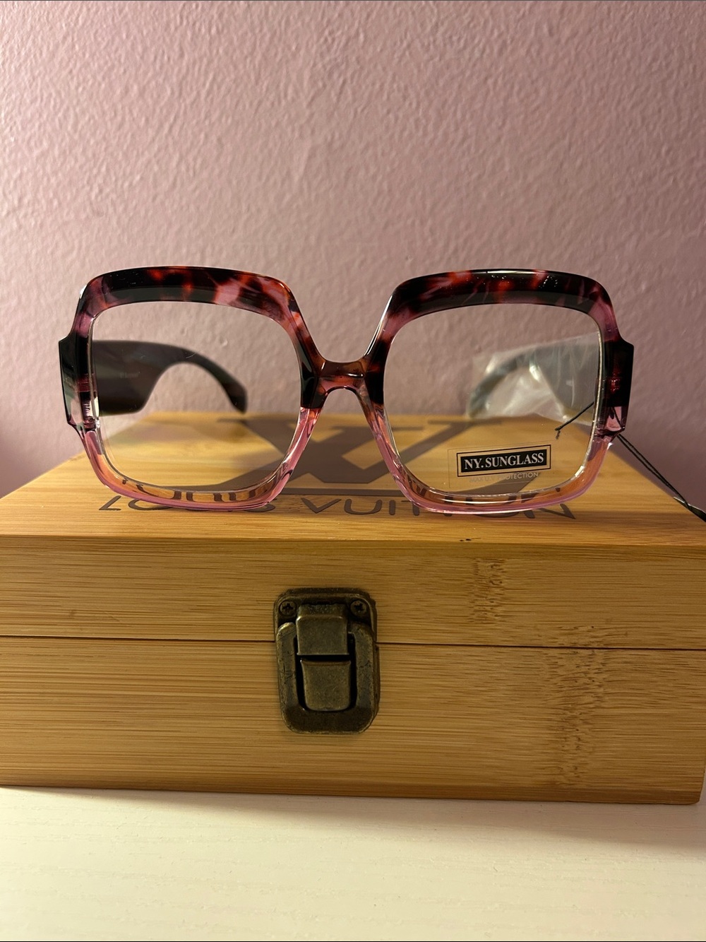 Pink Tortoiseshell Square Women's Sunglasses